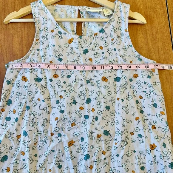 Cynthia Rowley 100% Linen Sz Small Floral Pink Mini Dress Tunic Minimalist - Picture 6 of 7